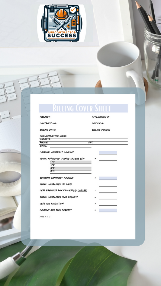 Billing Invoice and Coordinating Schedule of Value Forms