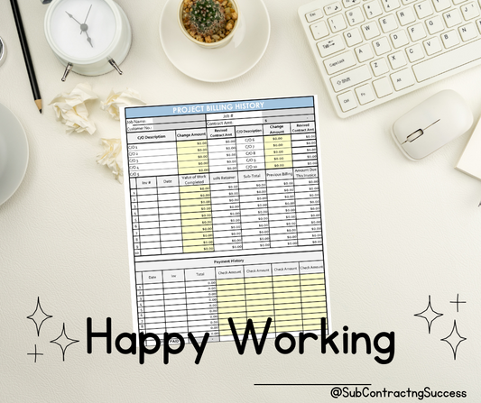 Comprehensive Project Billing Summary Form