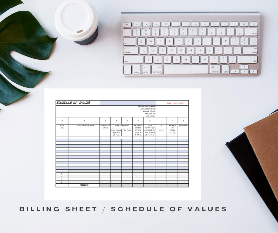 Billing Invoice and Coordinating Schedule of Value Forms