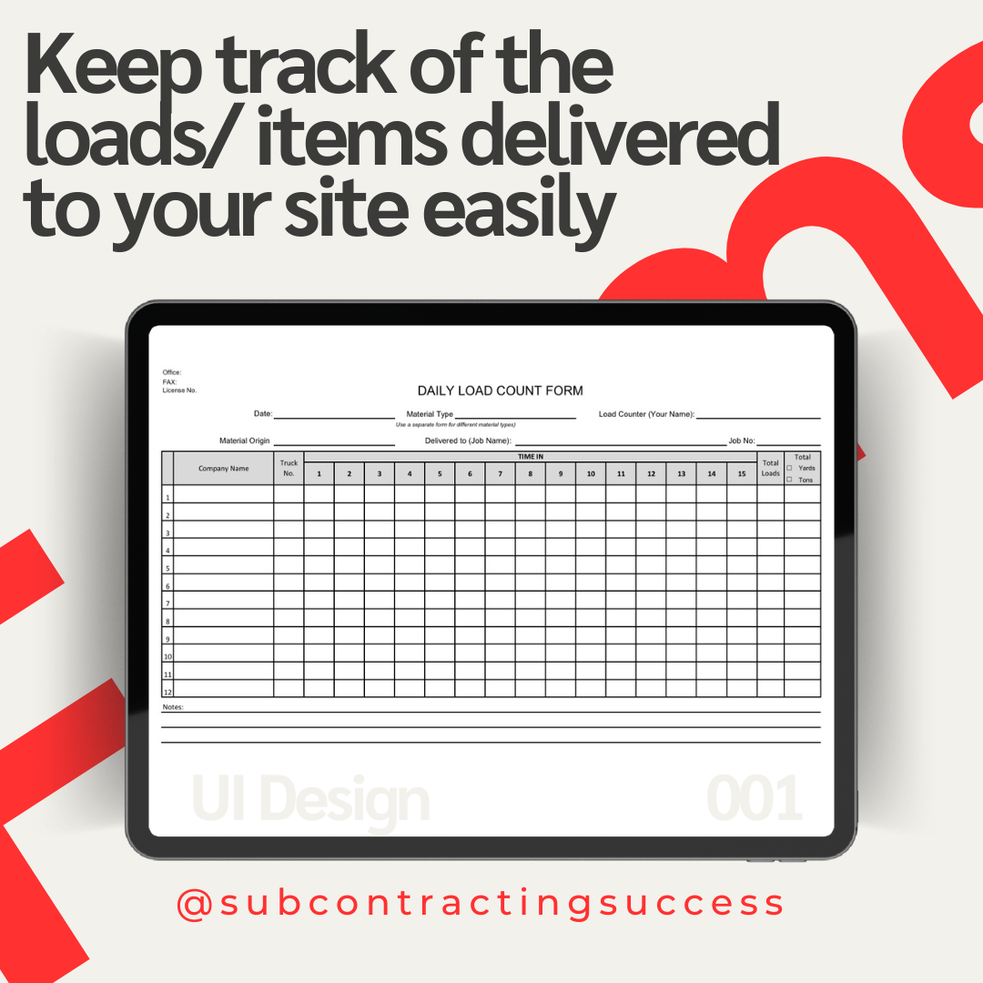 Daily Load Count Form