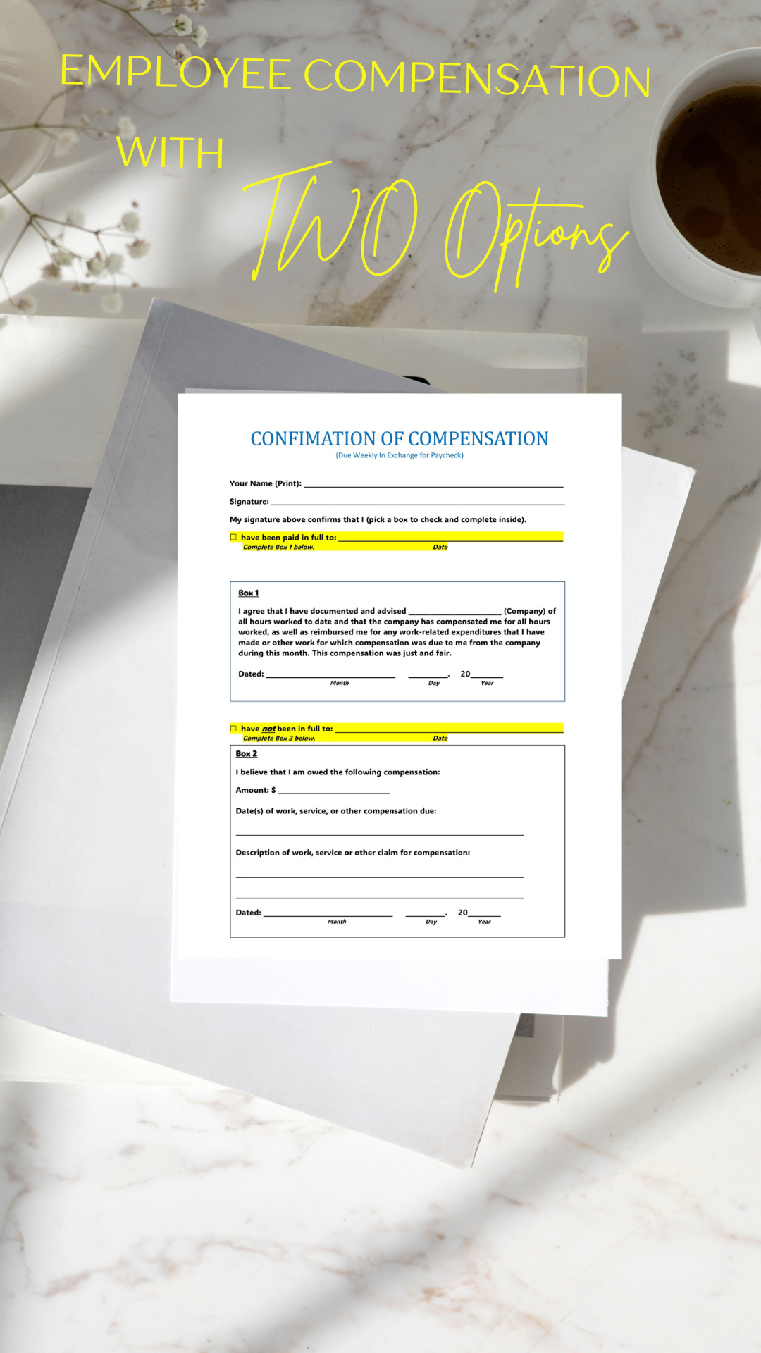 Confirmation of Compensation (Two Options)