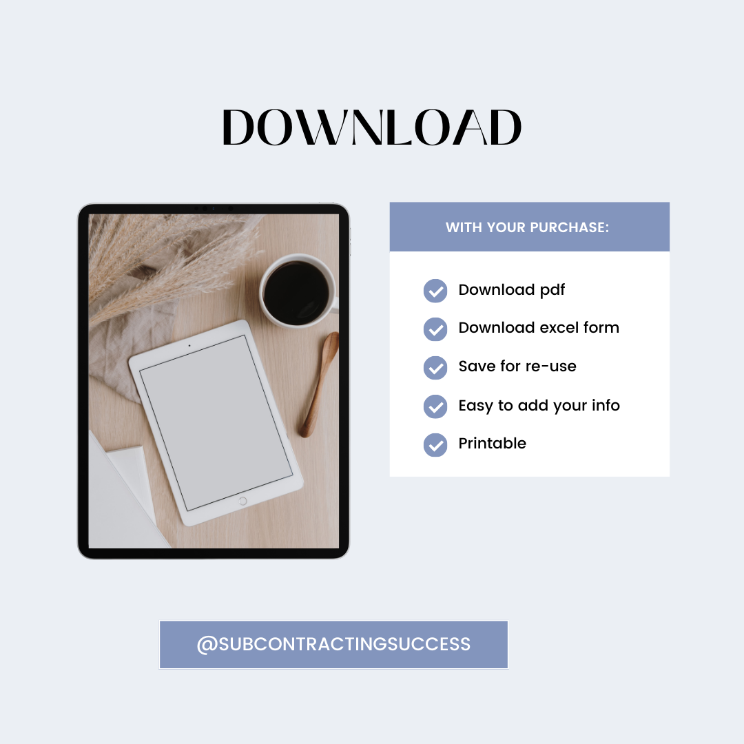 Comprehensive Project Billing Summary Form