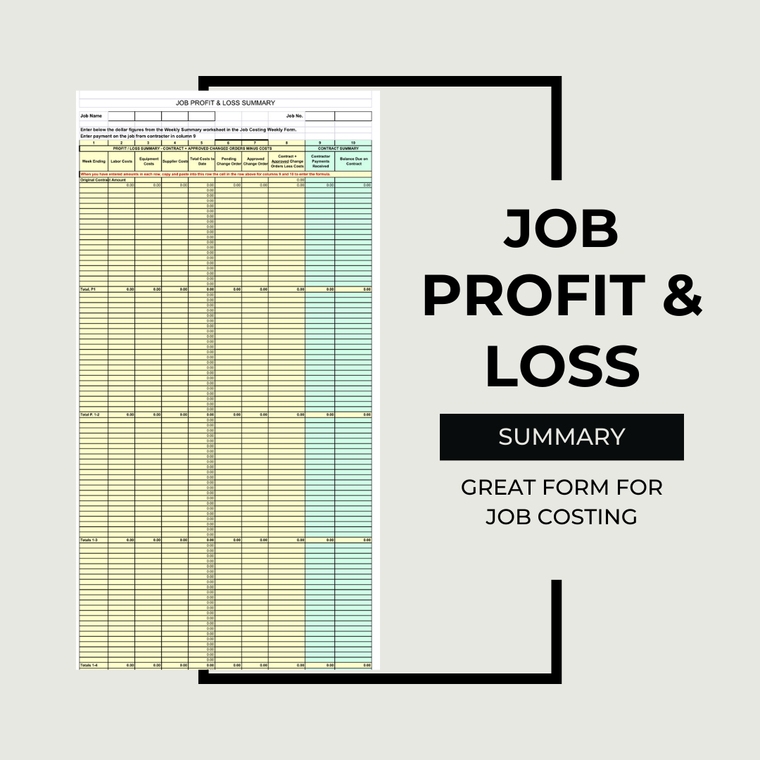 Profit Calculation Excel Form