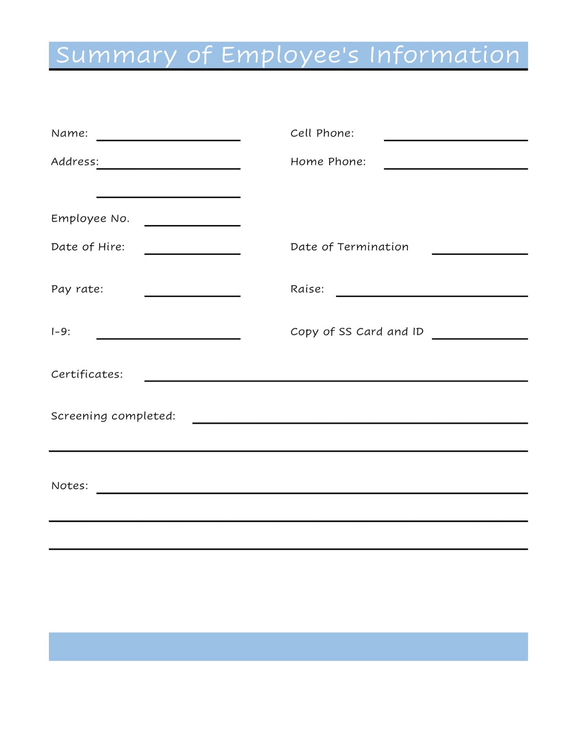 Employee Information Form