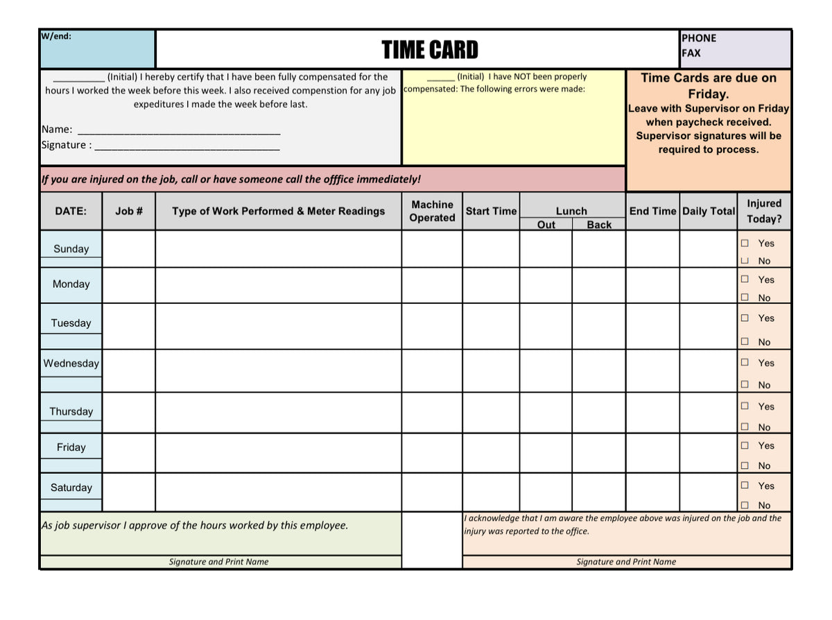 Time Card Bundle Bonanza